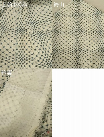 平和屋着物＊夏物 小紋 絽 幾何学文様 正絹 逸品 AABD8917jd