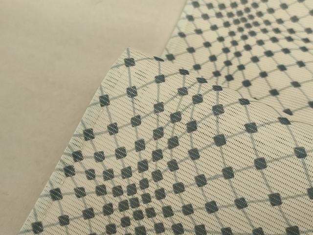 平和屋着物＊夏物 小紋 絽 幾何学文様 正絹 逸品 AABD8917jd