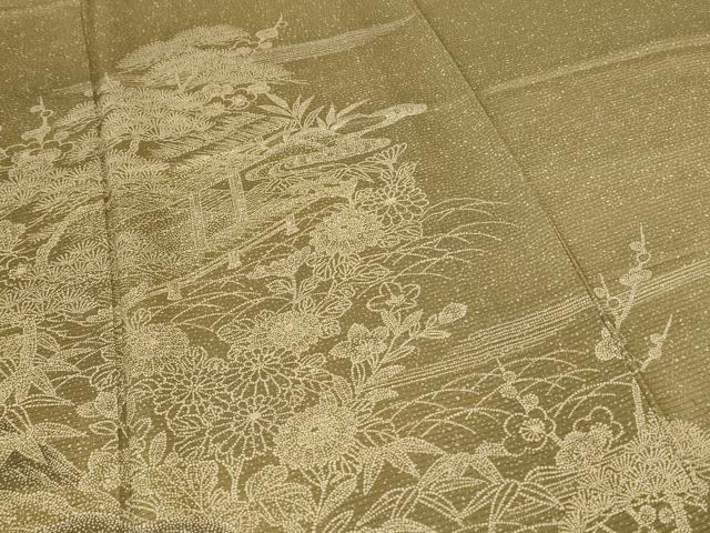 平和屋着物＊夏物　訪問着　絽　風景草花文　正絹　逸品　AABD8918jd