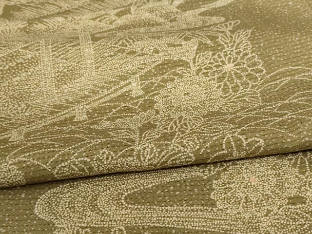 平和屋着物＊夏物　訪問着　絽　風景草花文　正絹　逸品　AABD8918jd