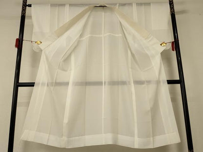 平和屋着物＊夏物 長襦袢 絽 象牙色 正絹 逸品 AABD8924jd