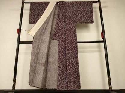 平和屋着物＊夏物 小紋 絽 草花文 正絹 逸品 AABD8926jd