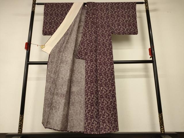 平和屋着物＊夏物 小紋 絽 草花文 正絹 逸品 AABD8926jd