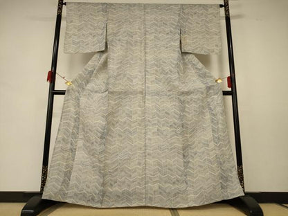 平和屋着物＊夏物 本場小千谷ちぢみ 幾何学文様 麻 逸品 AABD8930jd