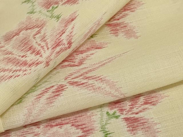 平和屋着物＊夏物 小紋 紗 草花文 正絹 逸品 AABD8931jd