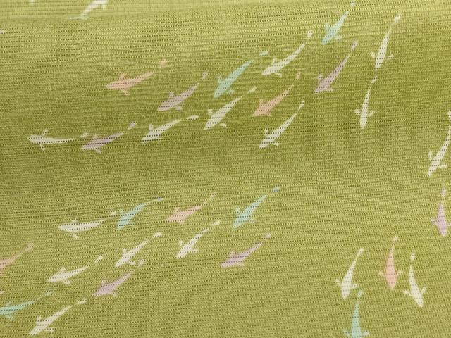 平和屋着物＊夏物 小紋 絽 メダカ 洗える着物 AABD8932jd