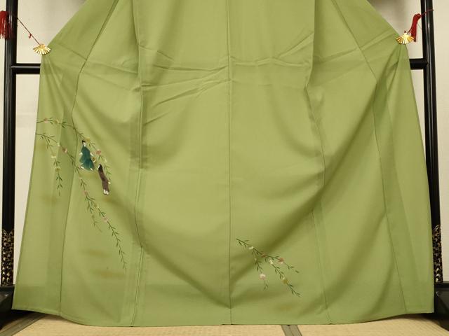 平和屋着物＊夏物 訪問着 絽 人物草花文 金彩 ロング丈 洗える着物 AABD8936jd