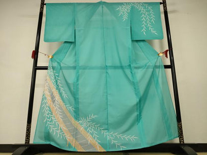 平和屋着物＊夏物 訪問着 絽 渡橋枝葉文 洗える着物 AABD8937jd