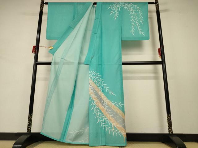 平和屋着物＊夏物 訪問着 絽 渡橋枝葉文 洗える着物 AABD8937jd