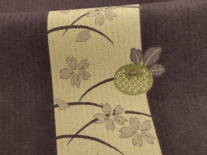 平和屋着物＊夏物 小紋 縦絽 芝花間道 正絹 逸品 AABD8940jd