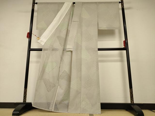 平和屋着物＊夏物 小紋 絽 切嵌吉祥文 正絹 逸品 AABD8942jd