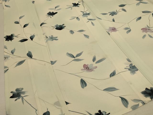 平和屋着物＊夏物 小紋 絽 草花文 暈し染め 正絹 逸品 未使用 AABD8943jd