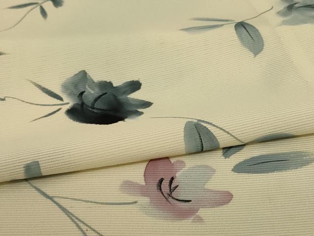 平和屋着物＊夏物 小紋 絽 草花文 暈し染め 正絹 逸品 未使用 AABD8943jd