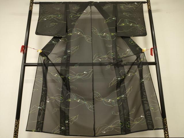 平和屋着物＊夏物 小紋 絽 幾何学文様 洗える着物 AABD8946jd