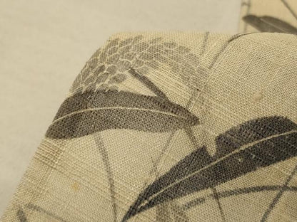 平和屋着物＊夏物 訪問着 生紬地 草葉文 正絹 逸品 AABD8947jd