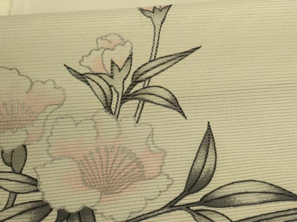 平和屋着物＊夏物 訪問着 絽 草花文 銀彩 洗える着物 AABD8948jd