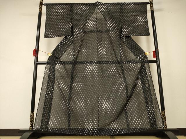 平和屋着物＊夏物 小紋 絽 舞蝶文 洗える着物 AABD8949jd