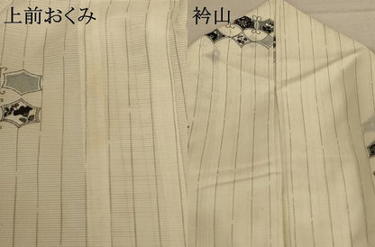 平和屋着物＊夏物 小紋 絽 亀甲花文 洗える着物 AABD8953jd