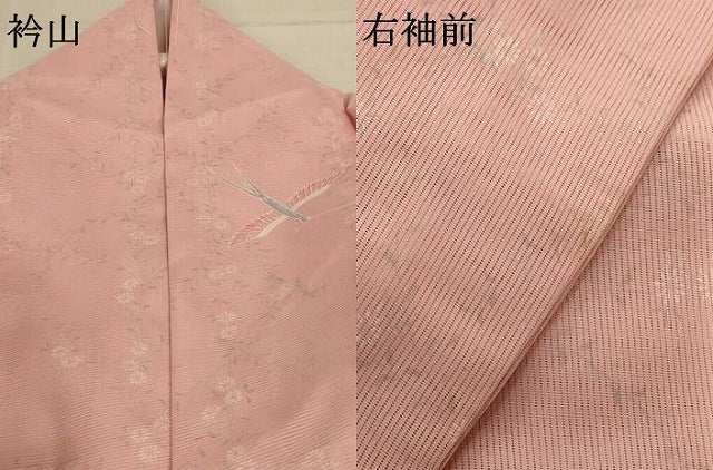 平和屋着物＊夏物 小紋 絽 花鳥文 金彩 洗える着物 AABD8954jd