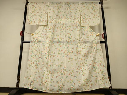 平和屋着物＊夏物 小紋 絽 萩 洗える着物 AABD8955jd