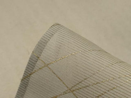 平和屋着物＊夏物 紬 絽 刺繍 地紙草花文 暈し染め 金銀彩 正絹 逸品 AABD8957jd