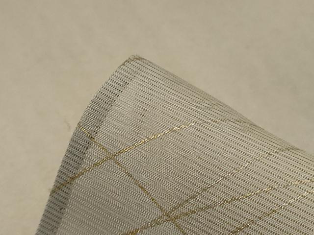 平和屋着物＊夏物 紬 絽 刺繍 地紙草花文 暈し染め 金銀彩 正絹 逸品 AABD8957jd