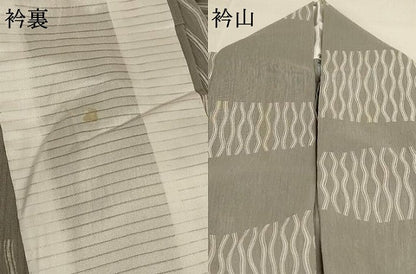 平和屋着物＊夏物 小紋 紗 変わり市松文様 正絹 逸品 AABD8958jd