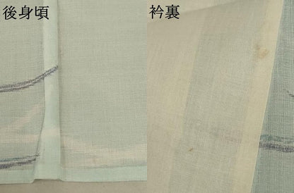 平和屋着物＊夏物　小紋　紗　芝　洗える着物　AABD8966jd