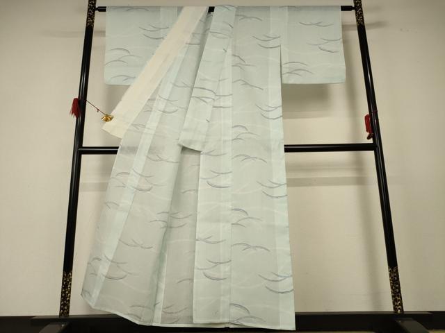 平和屋着物＊夏物　小紋　紗　芝　洗える着物　AABD8966jd
