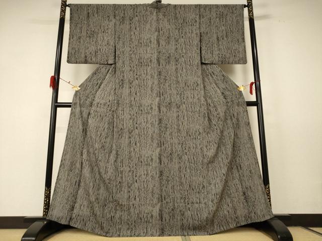 平和屋着物＊夏物 小紋 絽縮緬 霞文 正絹 逸品 AABD8971jd