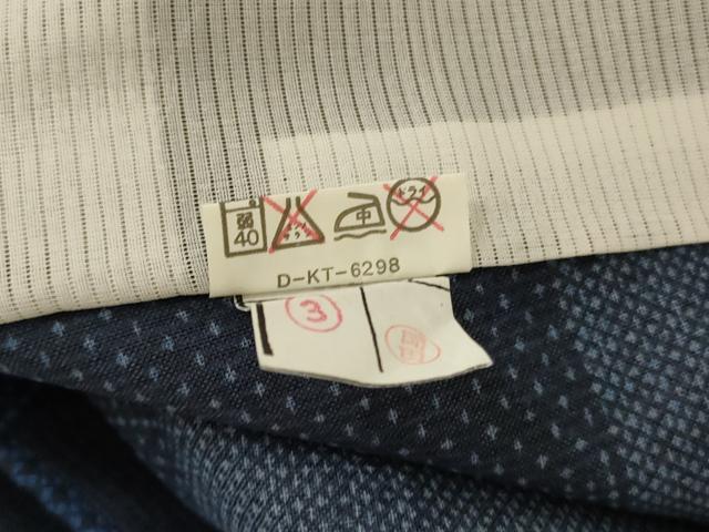 平和屋着物＊夏物 小紋 紗 変わり市松文様 洗える着物 AABD8974jd