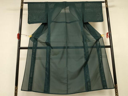 平和屋着物＊夏物 色無地 絽 百入茶色 洗える着物 未使用 AABD8975jd