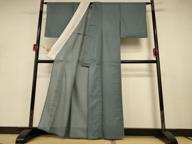 平和屋着物＊夏物 色無地 変わり絽 湊鼠色 正絹 逸品 AABD8977jd