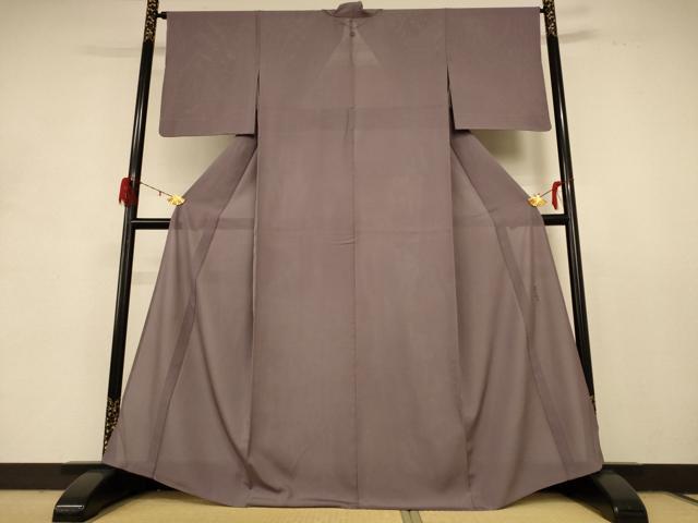平和屋着物＊本加賀友禅作家 毎田健治 夏物 色無地 絽 江戸鼠色 東武百貨店扱い 正絹 逸品 AABD8982jd