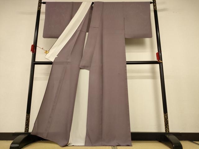 平和屋着物＊本加賀友禅作家 毎田健治 夏物 色無地 絽 江戸鼠色 東武百貨店扱い 正絹 逸品 AABD8982jd
