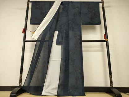 平和屋着物＊夏物 本場大島紬 夏大島 枝葉文 正絹 逸品 AABD8986jd