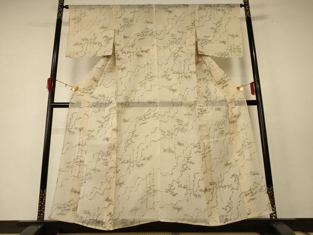 平和屋着物＊夏物 紗紬 文字文 正絹 逸品 AABD8987jd