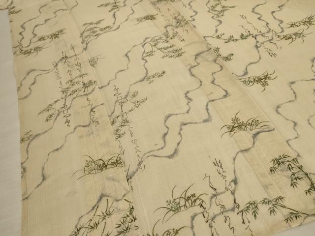 平和屋着物＊夏物 紗紬 文字文 正絹 逸品 AABD8987jd