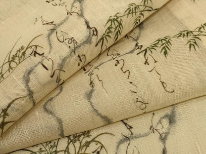 平和屋着物＊夏物 紗紬 文字文 正絹 逸品 AABD8987jd