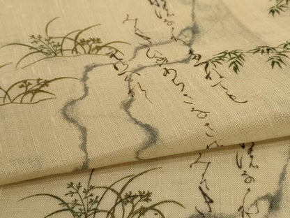 平和屋着物＊夏物 紗紬 文字文 正絹 逸品 AABD8987jd