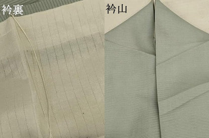 平和屋着物＊夏物 色無地 絽 千草鼠色 正絹 逸品 AABD8988jd