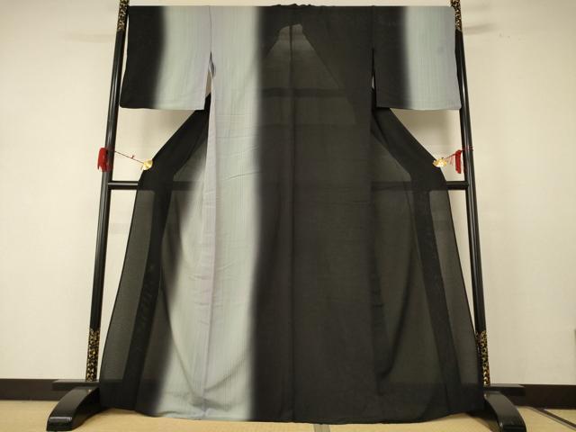 平和屋着物＊夏物 訪問着 絽 縞 暈し染め 正絹 逸品 AABD8989jd