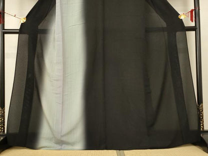 平和屋着物＊夏物 訪問着 絽 縞 暈し染め 正絹 逸品 AABD8989jd