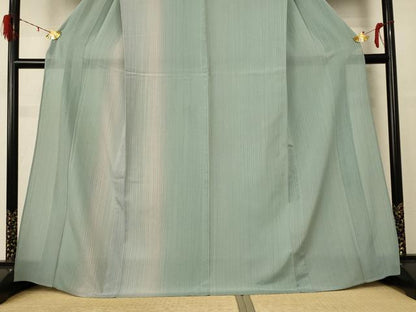 平和屋着物＊夏物　訪問着　絽　縞　暈し染め　正絹　逸品　AABD8990jd