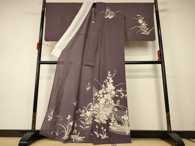 平和屋着物＊夏物 訪問着 絽 草花文 金彩 正絹 逸品 AABD8998jd