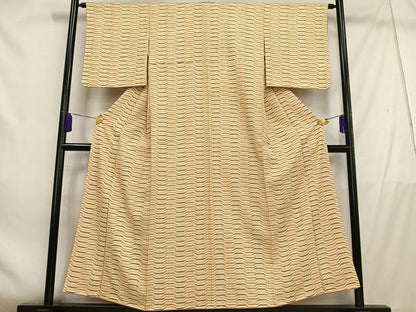 平和屋着物■上質な小紋　変わり縞　正絹　逸品　AABD9037oa