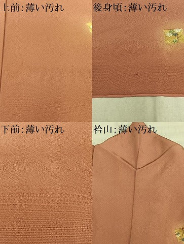 平和屋着物■上質な小紋　色紙枝花文　蛍暈し　金彩　正絹　逸品　AABD9048oa