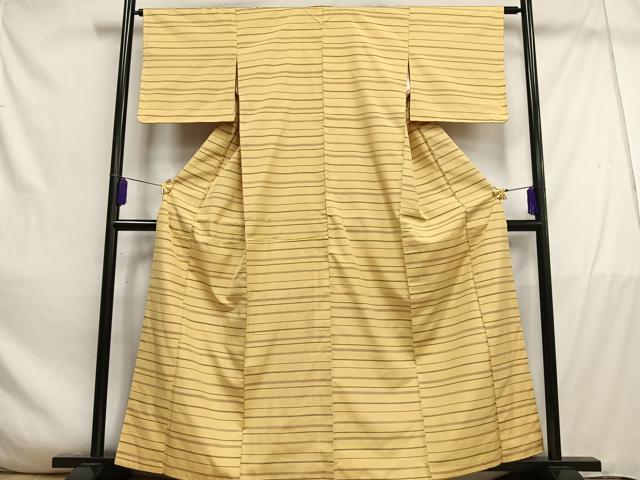 平和屋着物■上質な紬　横縞　正絹　逸品　AABD9058oa