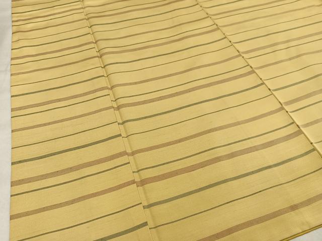平和屋着物■上質な紬　横縞　正絹　逸品　AABD9058oa