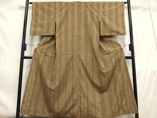 平和屋着物■上質な紬　間道　正絹　逸品　AABD9062oa